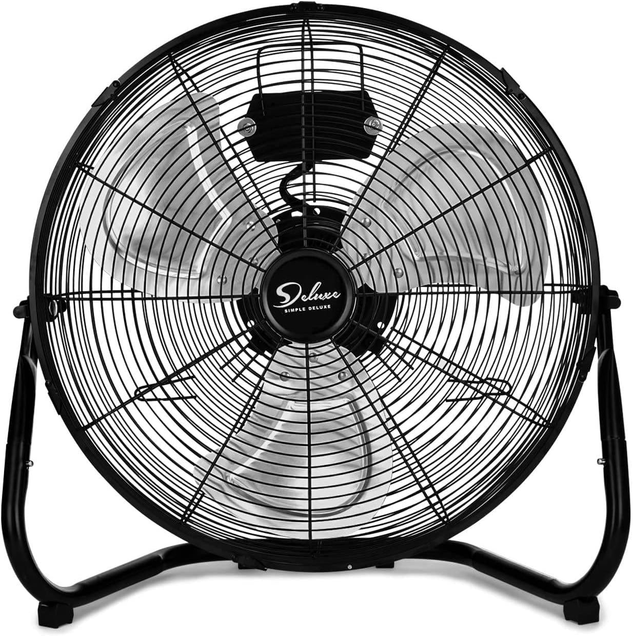 12 Inch Metal Industrial Floor Fans Oscillating Quiet Black