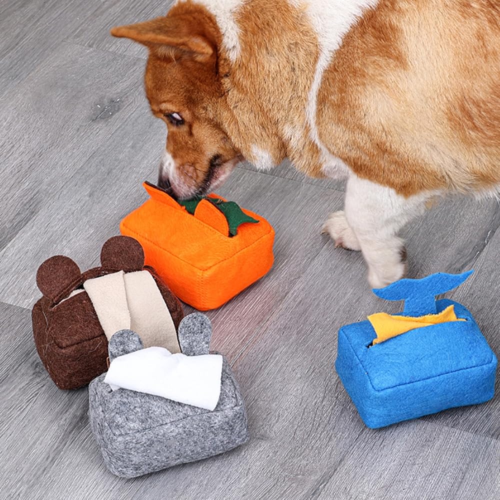 DONGKER Hond Tissue Box Speelgoed, Pluche Huisdier Papieren Handdoek Kauwspeelgoed Puppy Snuiven Speelgoed Voor Honden Katten Kleine Dier 2106792574