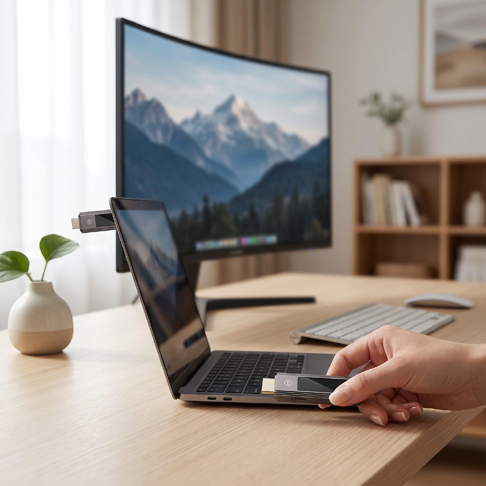 Bezprzewodowy Nadajnik i Odbiornik HDMI, Zasięg 50 M | Niskie Opóźnienia, Plug and Play, 4K do 1080P, Dwuzakresowy 2.4G 5G, Zestaw Przedłużacza HDMI do Kamery PC TV Box