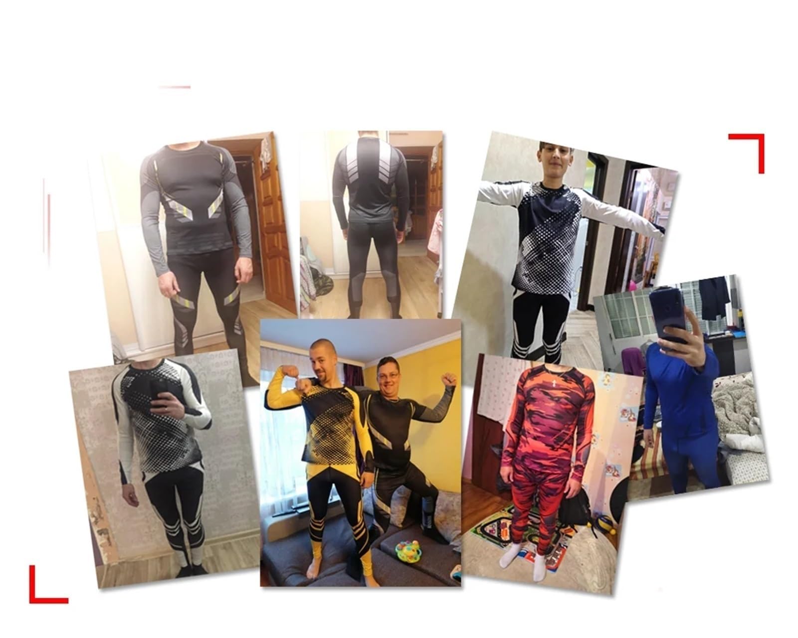 Set Termici da Uomo Set di Biancheria Intima Termica Invernale da Uomo Mutande Lunghe Abbigliamento Termico Termico Abbigliamento da Uomo Compressione Leggings da Uomo per Sci，Corsa(Red,M)