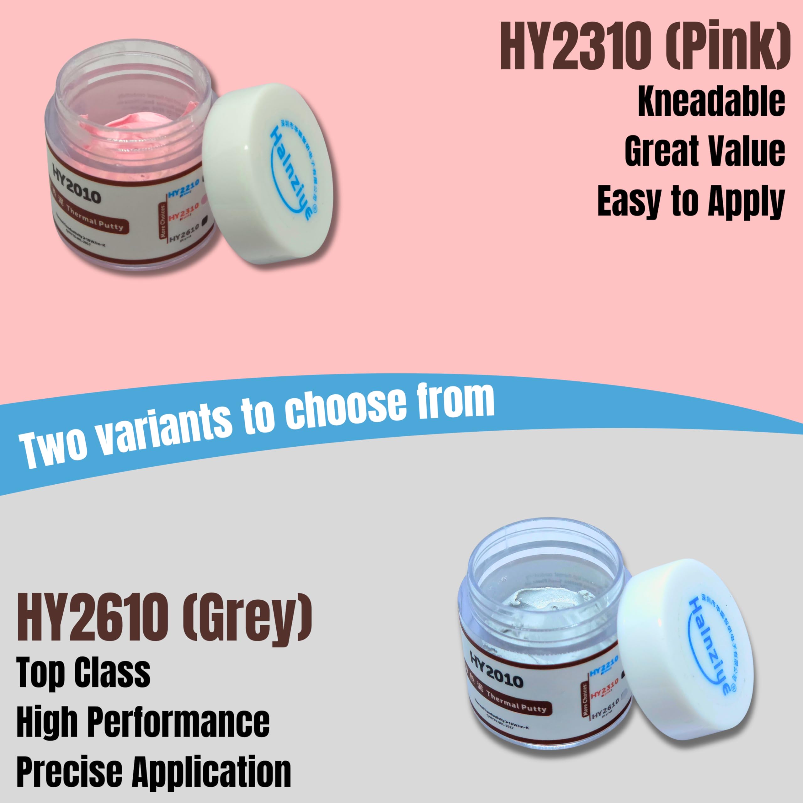 HY2010 10 W/m-K Extreme Thermal Putty with Spatula for High Performance Laptops, PCs, Electronics, LEDs, etc. (HY2610 Gray, 20g) — Amazon image 3