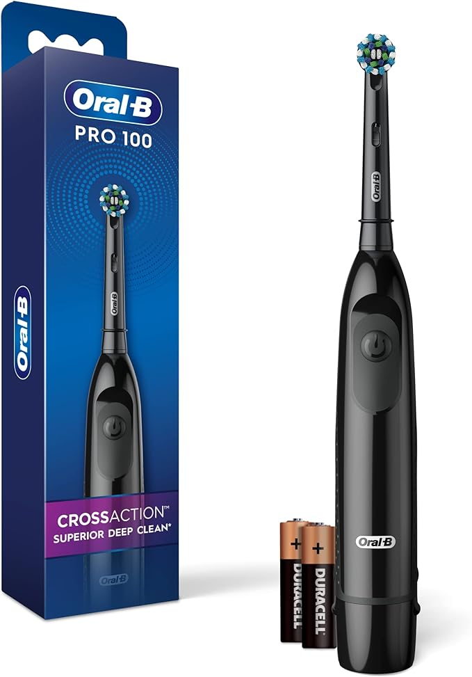 Oral B Pro 100 CrossAction, Battery Powered Toothbrush, Black Amazon.ca Health & Personal Care