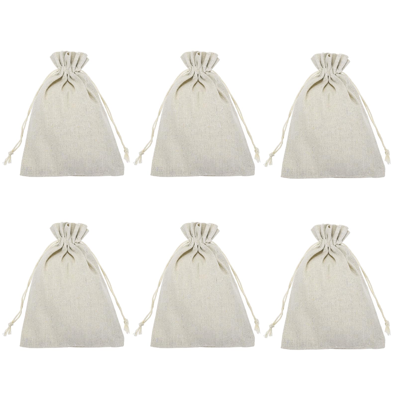 PATIKIL 6Pcs Coin Sacks Bag, 20x15cm Canvas Coin Money Cash Bag Drawstring โ image 1