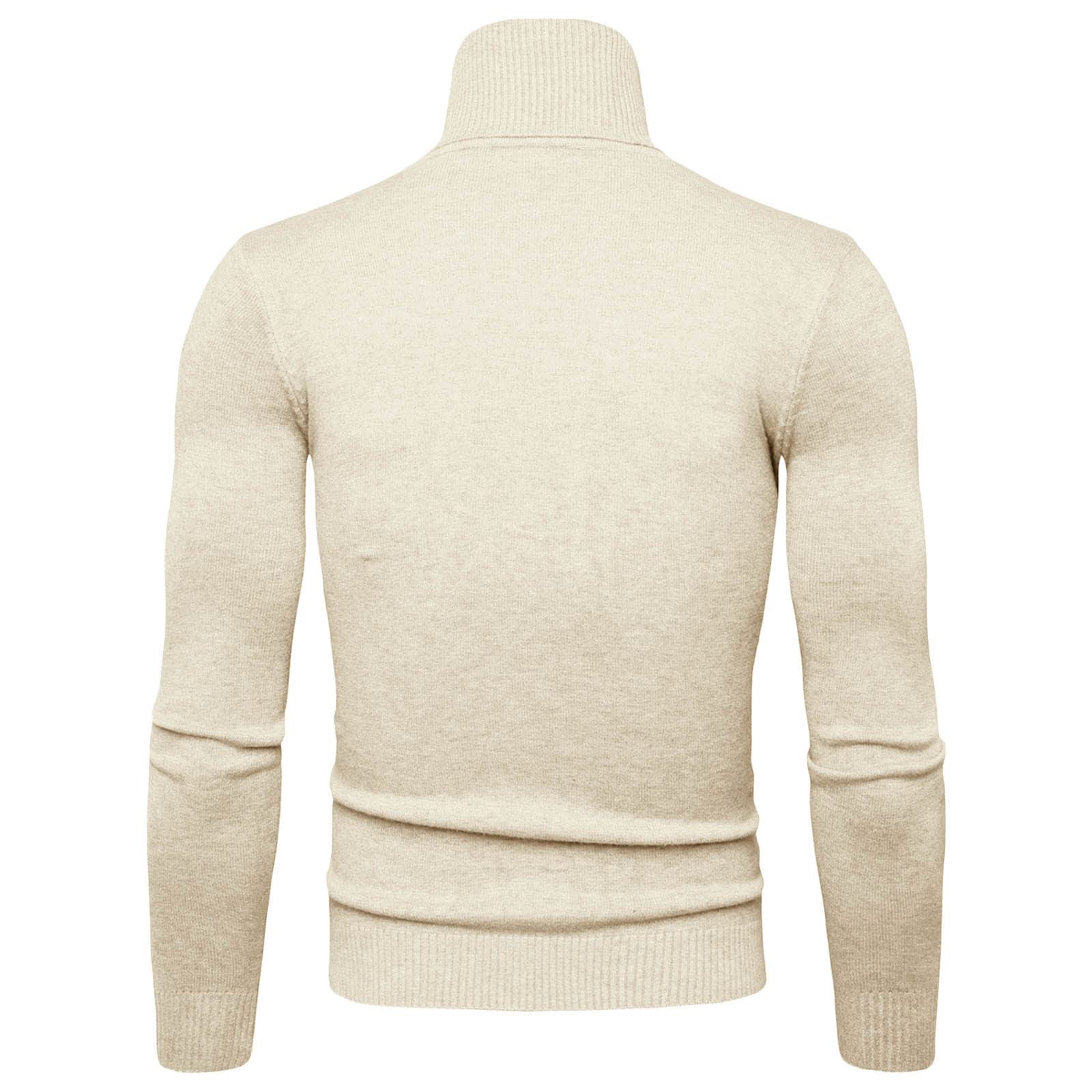 SRZYMJ Male Strickpullover Herren Polo Pullover Langarm Strickpullover Mit Polokragen Basic Poloshirt Pulli Einfarbig Sweater Thermojacke Langarmshirt Kariertes Hemd Pulloverkleid Weihnachtskleidung