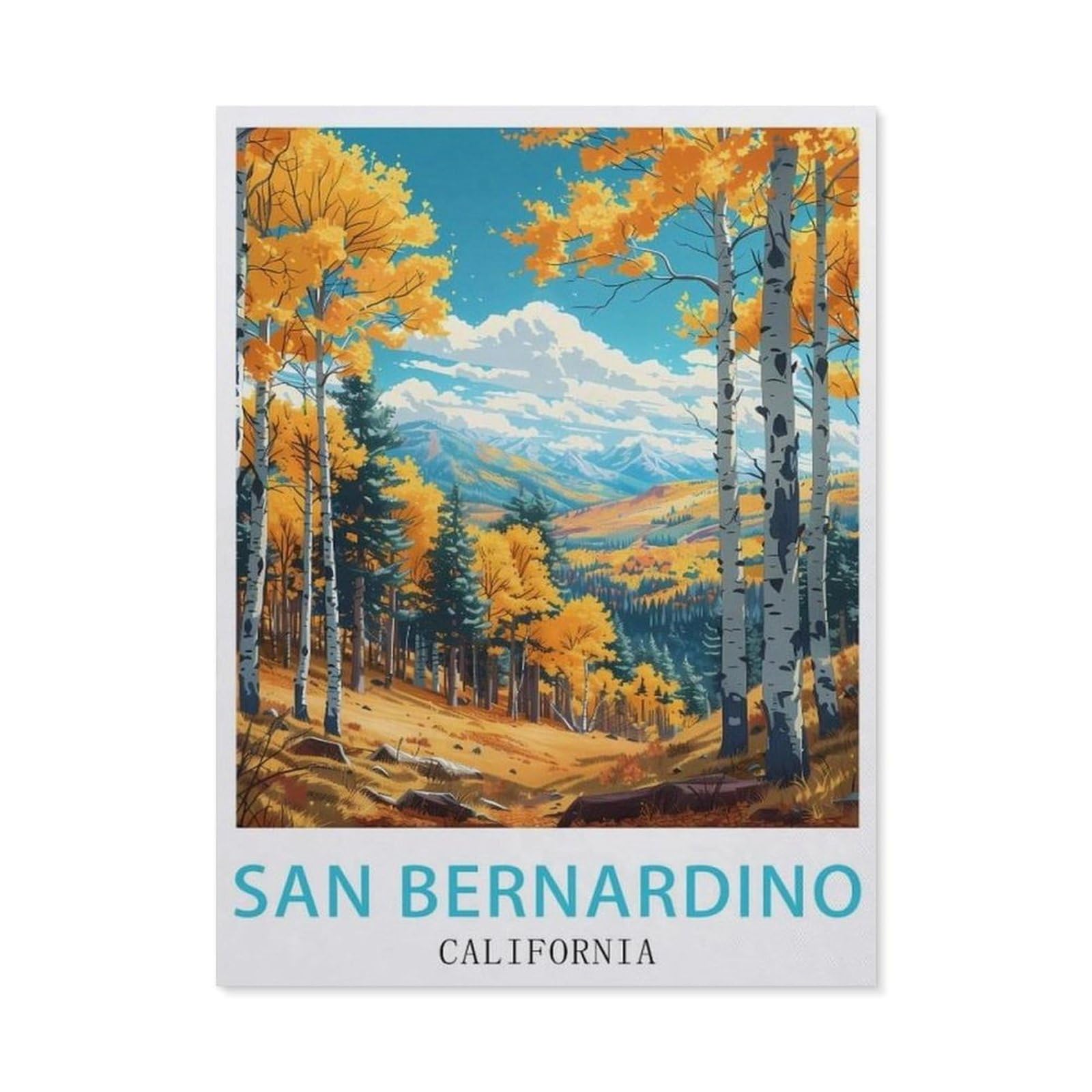Paint by Numbers for Adults Kids Beginner，California San Bernardino，DIY Acrylic Painting by Numbers Kits with Brushes Acrylic Pigment Home Decoration Brithday Gifts(40x50cm-AZ15 — image 1