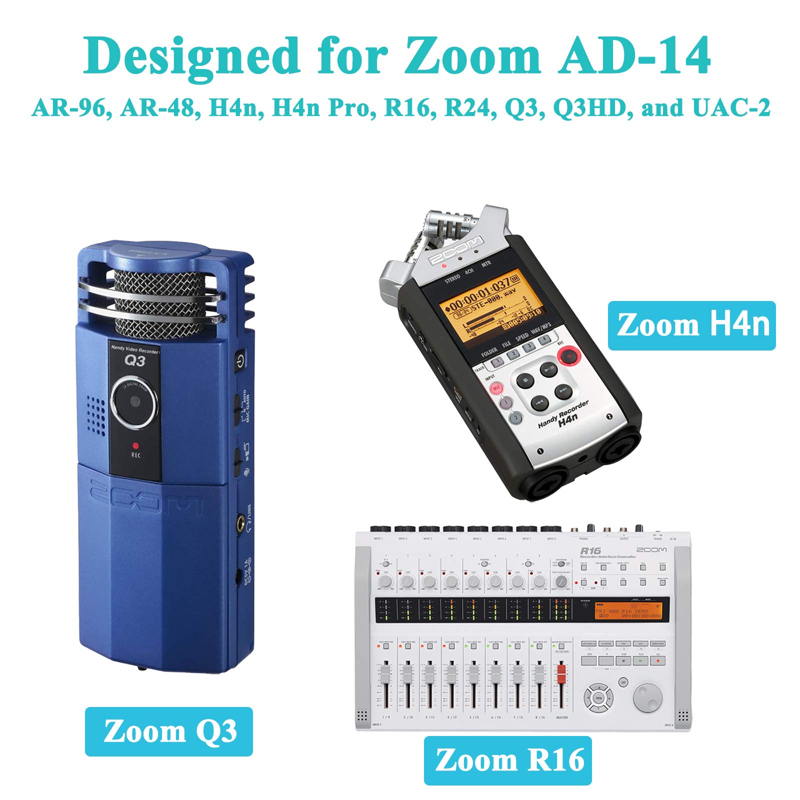 for Zoom H4N Power Adapter Compatible with Zoom H4n Pro, R16, AD14, ARQ AR96, AR48, UAC2, Q3