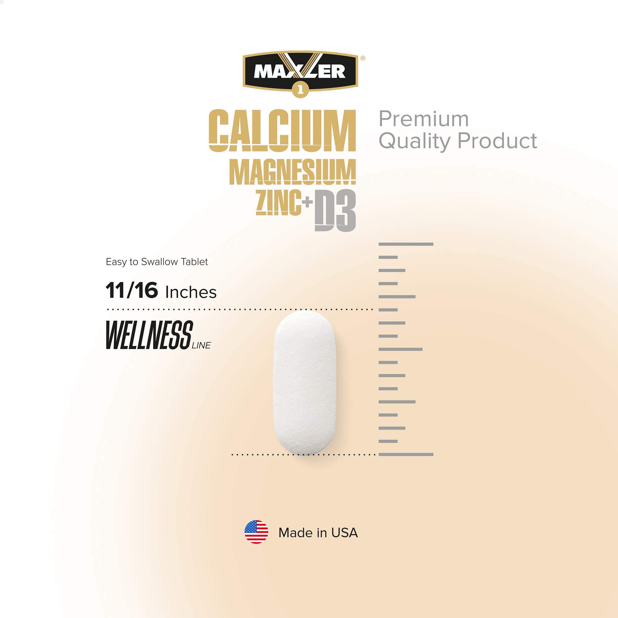 Maxler Calcium Magnesium Zinc Plus Vitamin D3 Essential Minerals