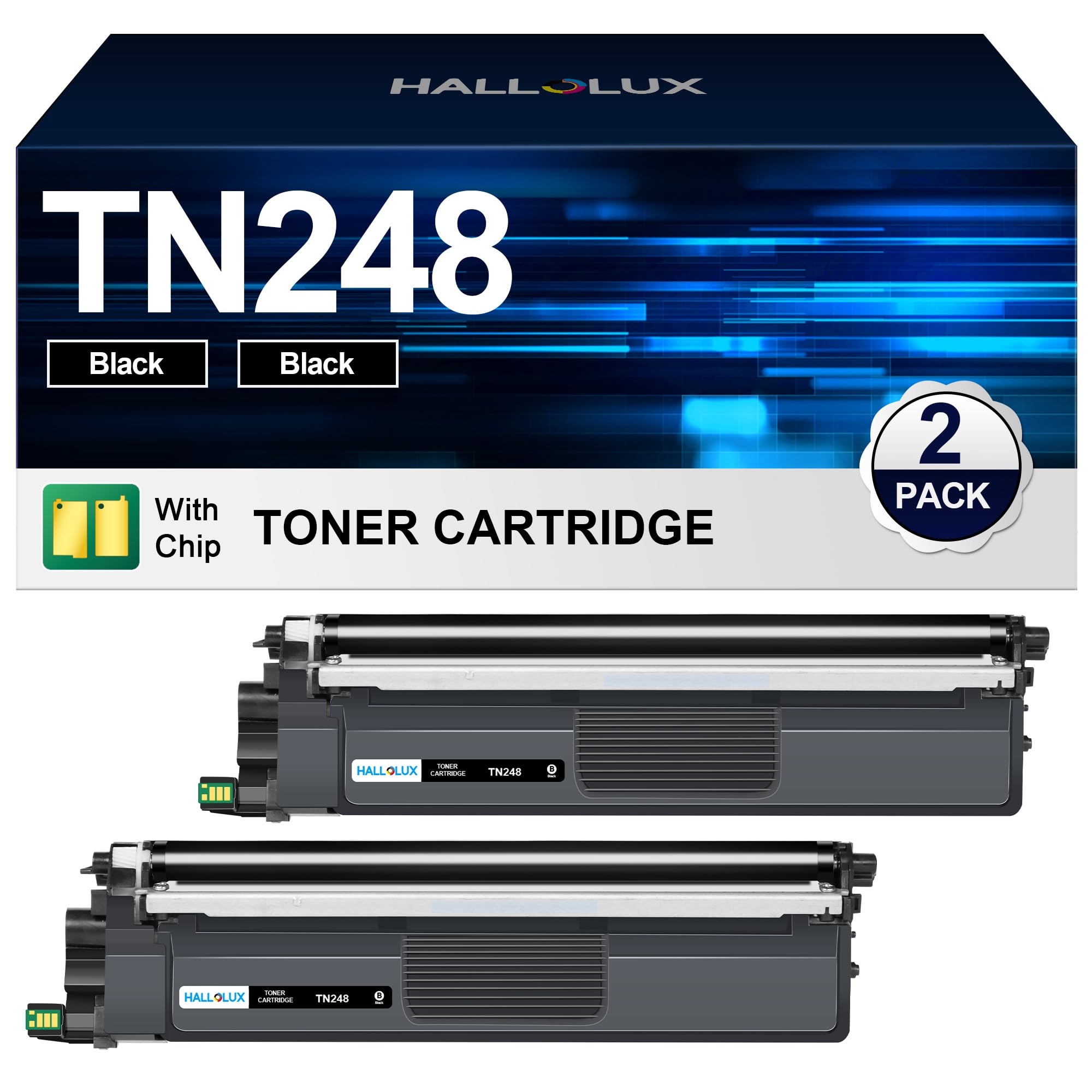 TN248 Schwarz TN-248 TN-248BK TN248XL Toner 248 Kompatibel für Brother TN-248 Toner TN-248XL für Brother MFC-L3760CDW Toner MFC-L3740CDW DCP-L3560CDW HL-L3240CDW MFC-L8390CDW DCP-L3520CDW (2 Schwarz)