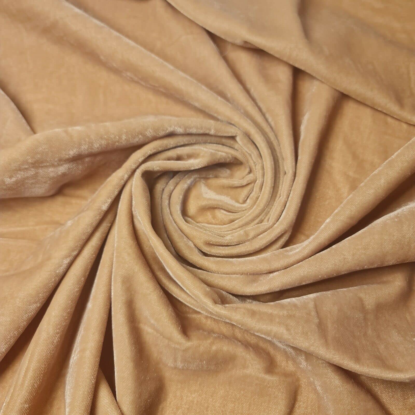 Three Crown Velvet Fabric Soft Strong Material - Home Decor, Curtains, Upholstery, Dress - 112cm Wide (Gold, 5 Meter)