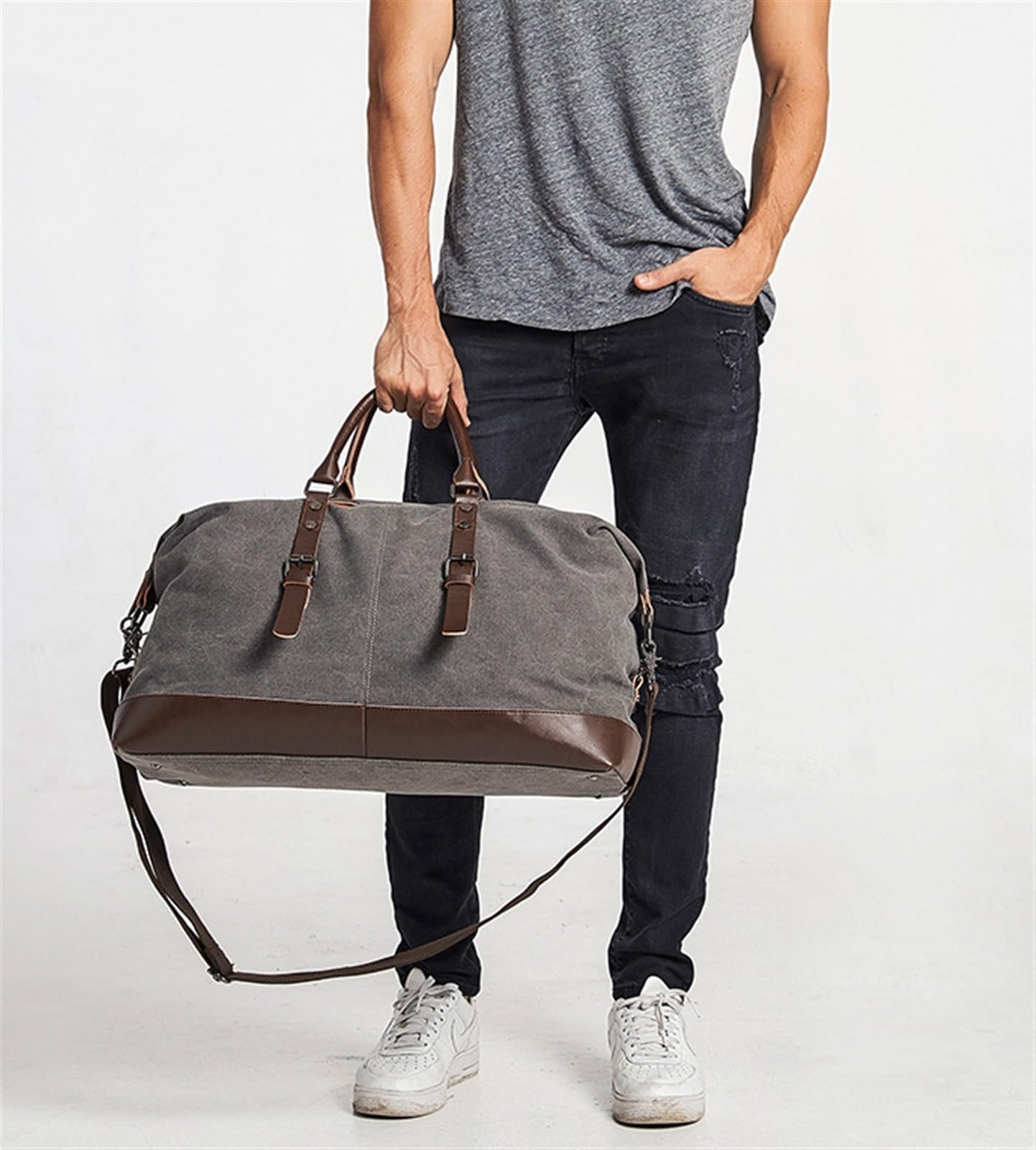 Bolsa Portatrajes Bolsa de Viaje El Bolso Del Fin De Semana 22inch Para Los Hombres De Las Mujeres, Petate Del Viaje, PU De La Lona Continúa El Bolso De Noche Bolsa Portatrajes de Viaje Bolso Porta Tr