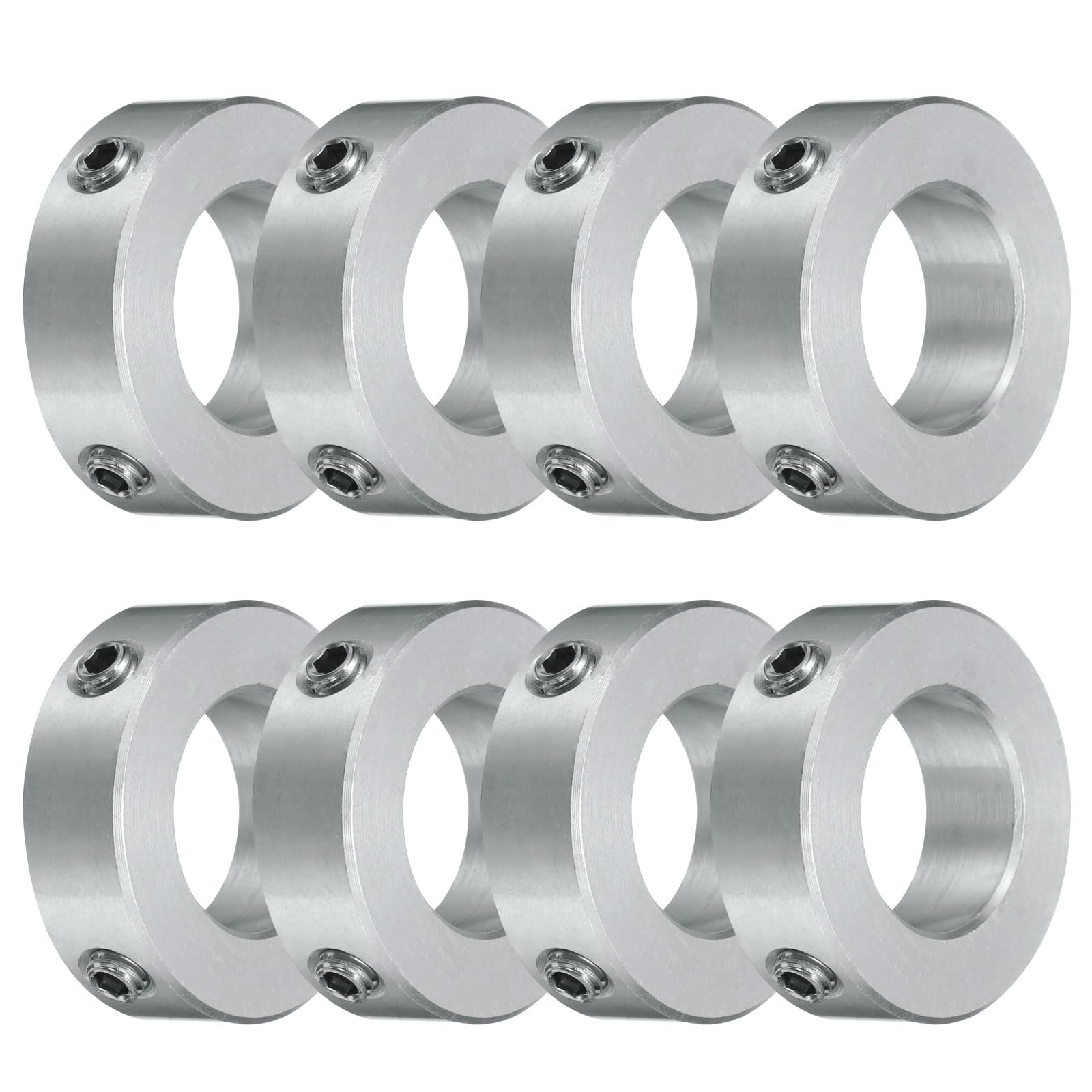 QUARKZMAN 8pz Collari a Vite Fissaggio 18mm Foro, Collari per Albero Alluminio, 32mm OD e 10mm Spessore, Collare a Vite di Bloccaggio, Collare Arresto per Guida Albero Lineare