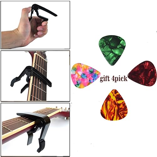 Miniatura 5 de Cejilla de guitarra para guitarra eléctrica acústica (negro Cpao)