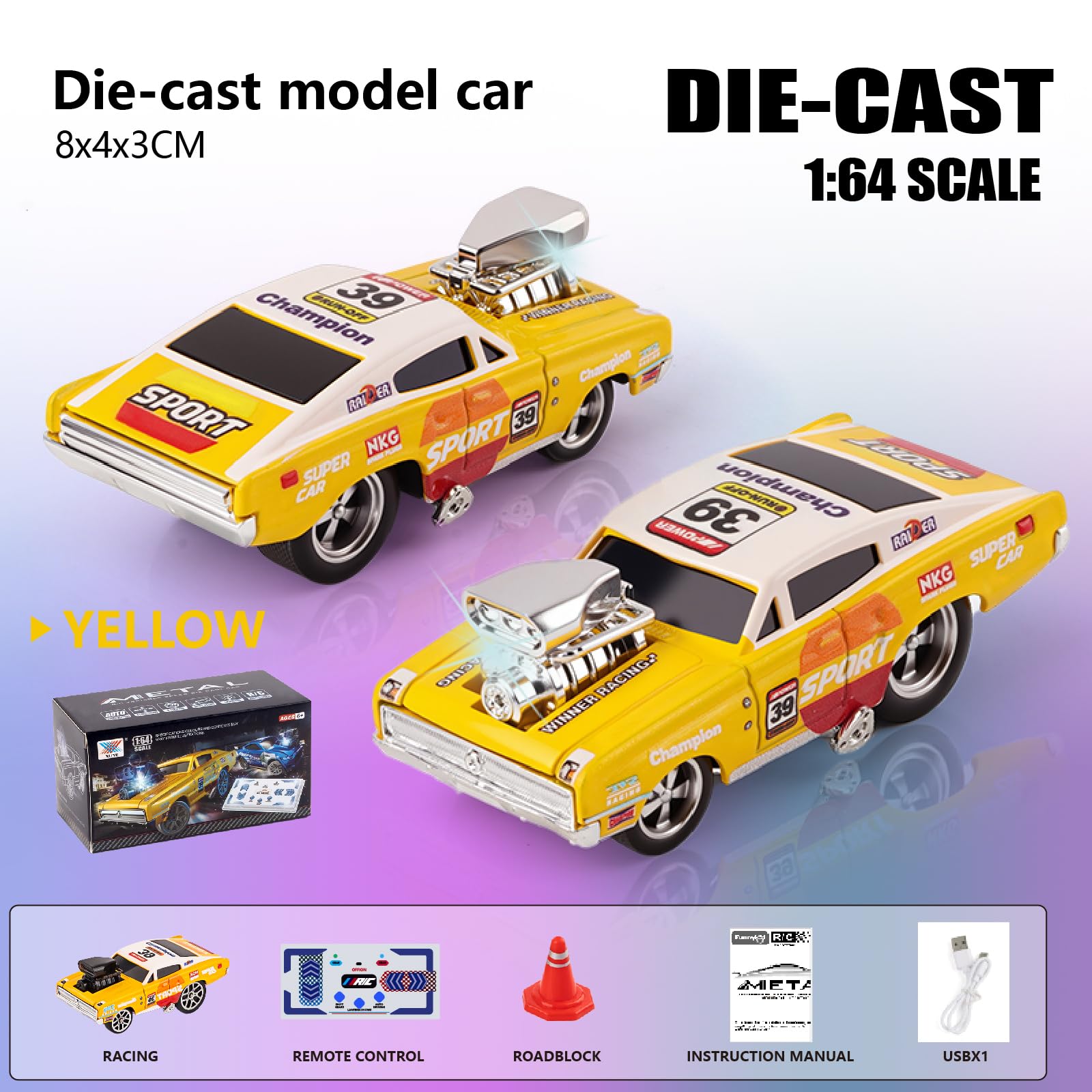 funnykid Mini Drift RC Cars, Remote Control Cars Gift Set Toys for 3 4 5 6 7 8 9 10 Year Old Boys, Alloy Body, 3 Speed - Image 2
