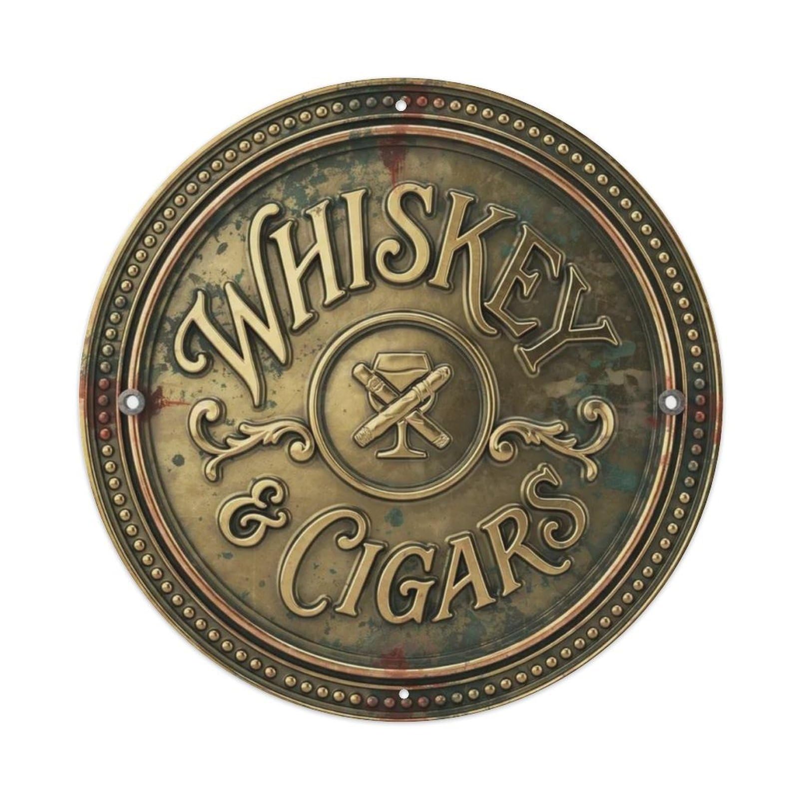 Antique Round Bar Sign Metal Tin Sign Plaque
