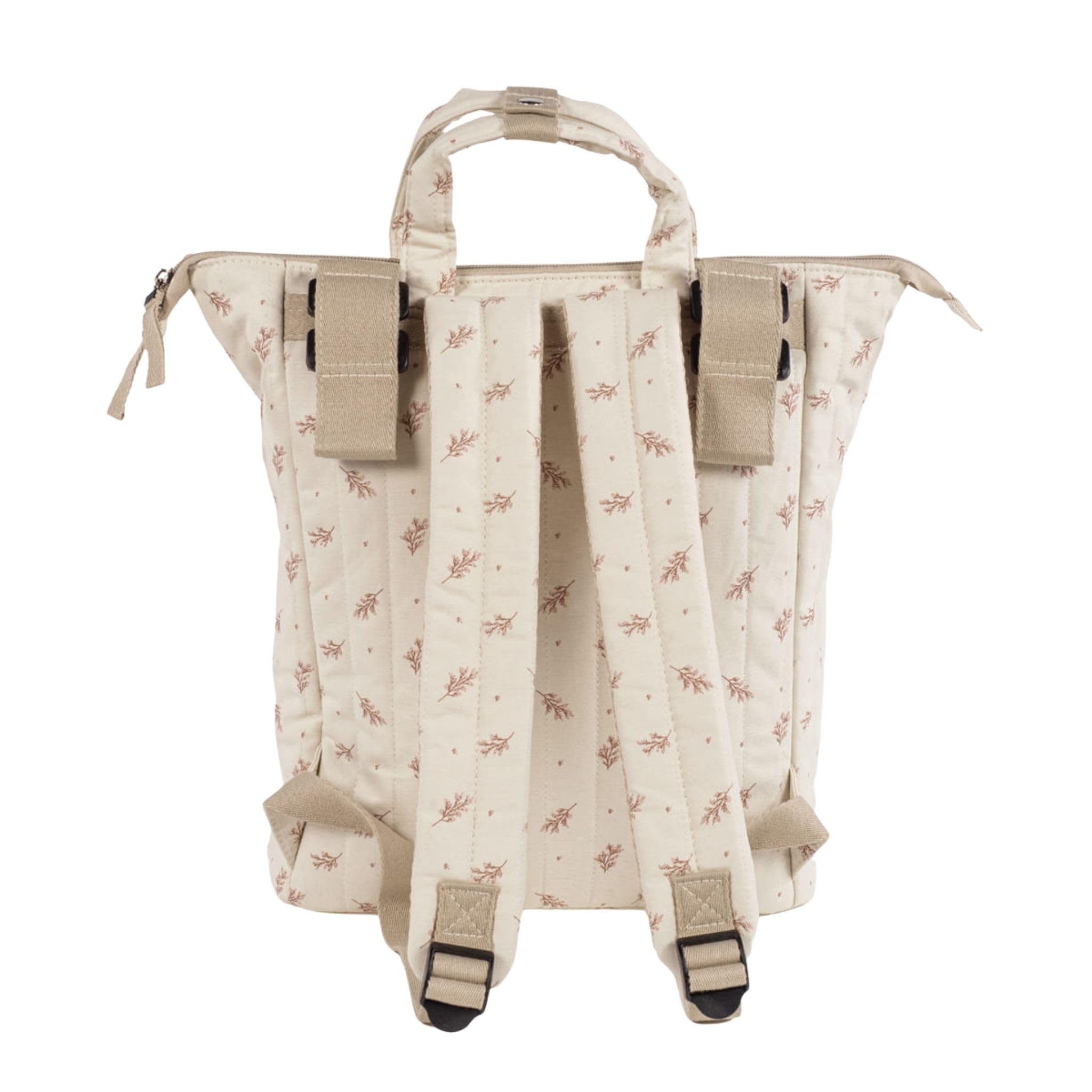 Zaino Mimosa – Walking Mum – Zaino per la mamma del bambino – Beige/Rosa o Beige/Verde – 3 scomparti