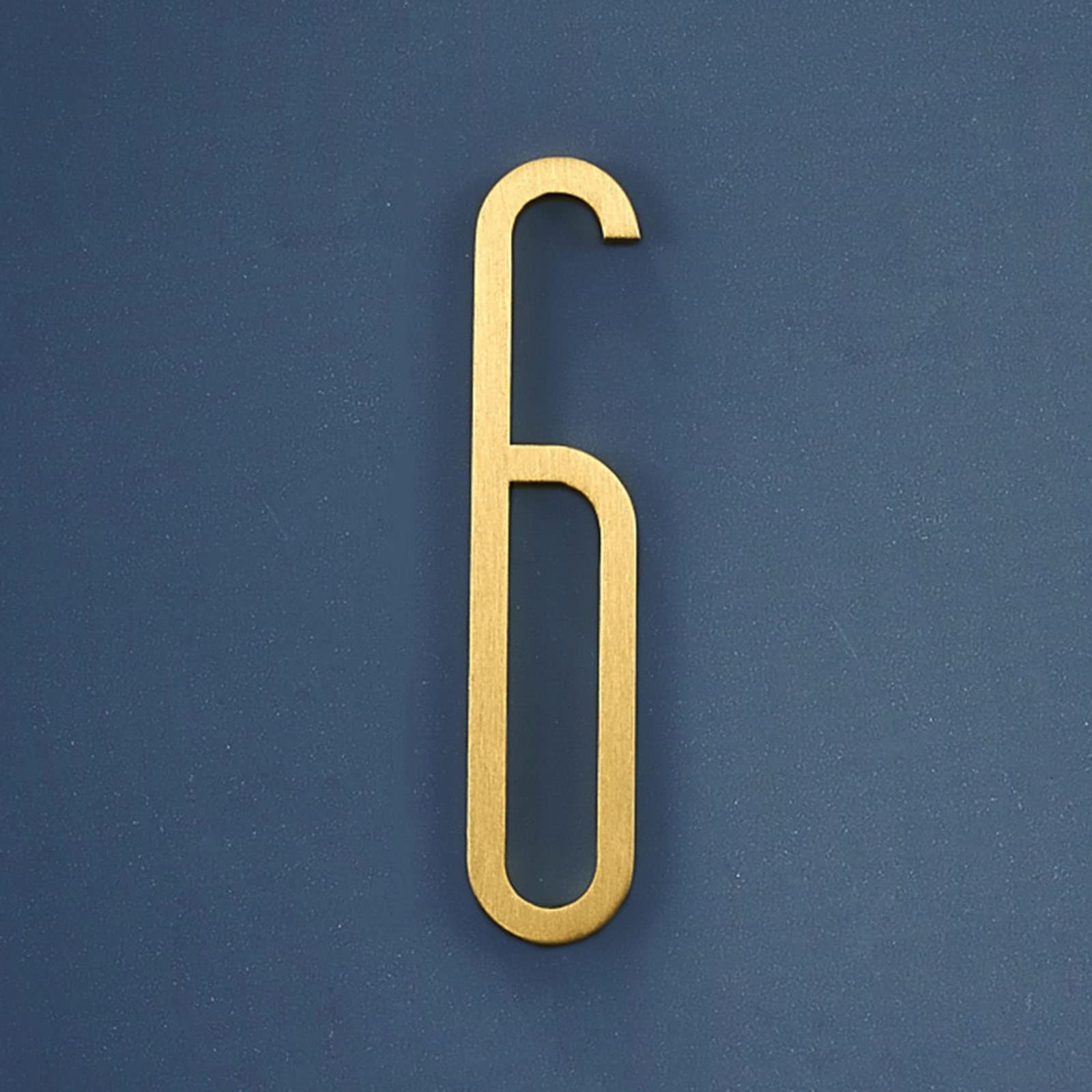 7cm Solid Brass 3D House Plaque Numbers 0-9 Letters A-Z Dash Sign Adhesive Glued Hotel Office Door Number Indoor Mailbox Address Digital Alphabet for Home Outdoor Plates Doorplate Room (6)