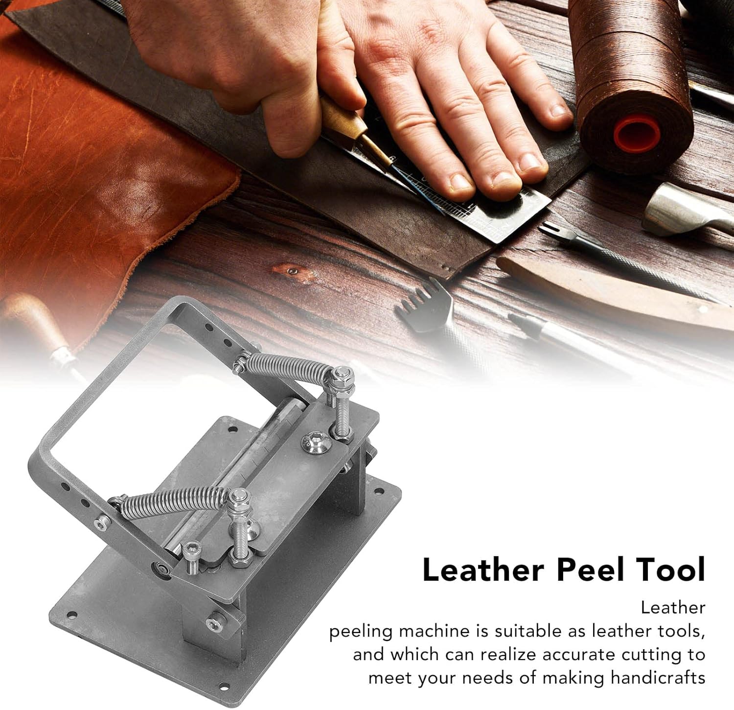 Leather Peeling Machine DIY Light Weight Stainless Steel Accurate Cutting Leather Skiver Peeler for Home