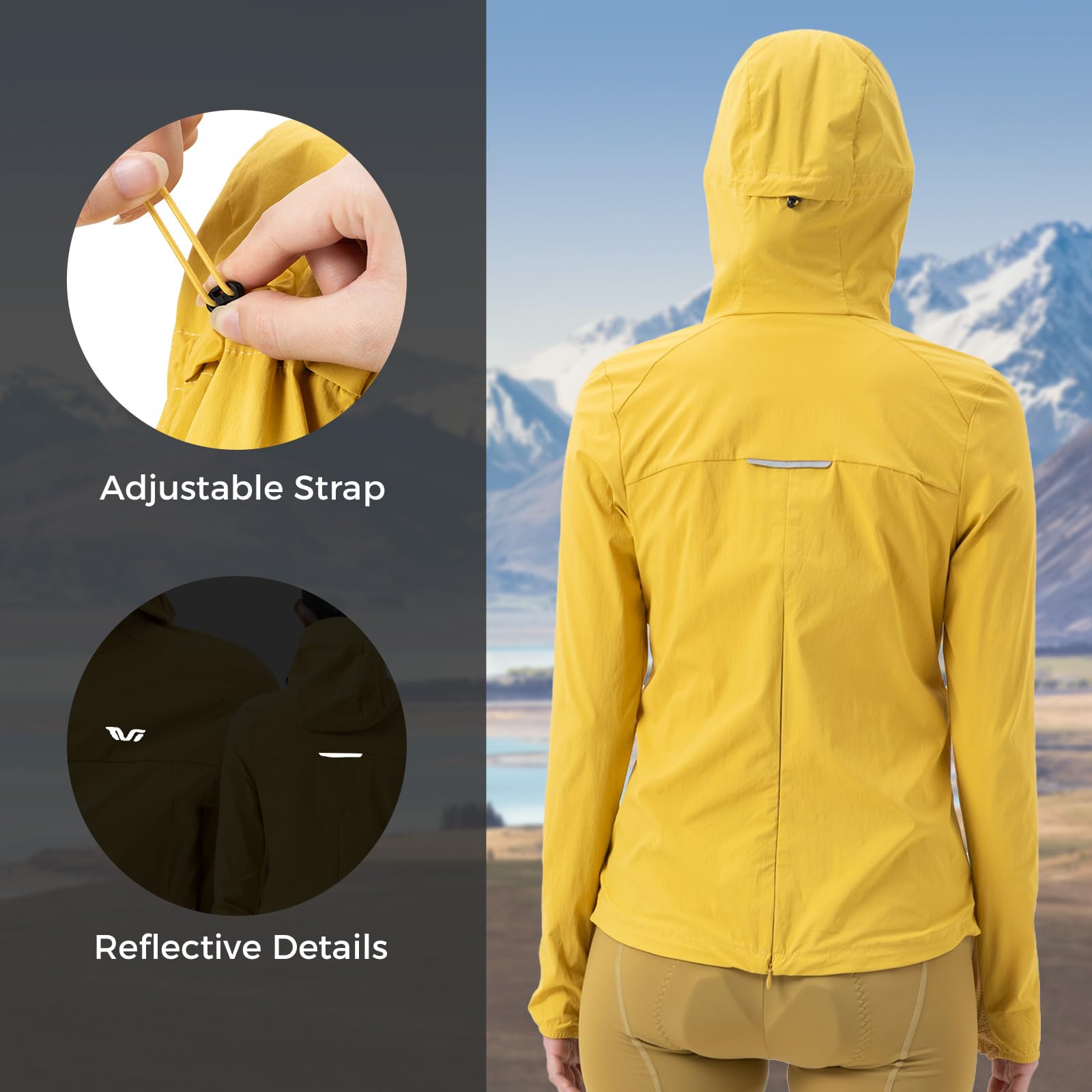 ROCKBROS Chaqueta de Ciclismo para Mujer Transpirable Protección UV, Chaqueta Cortavientos y de Secado Rápido para Senderismo Running y Actividades al Aire Libre