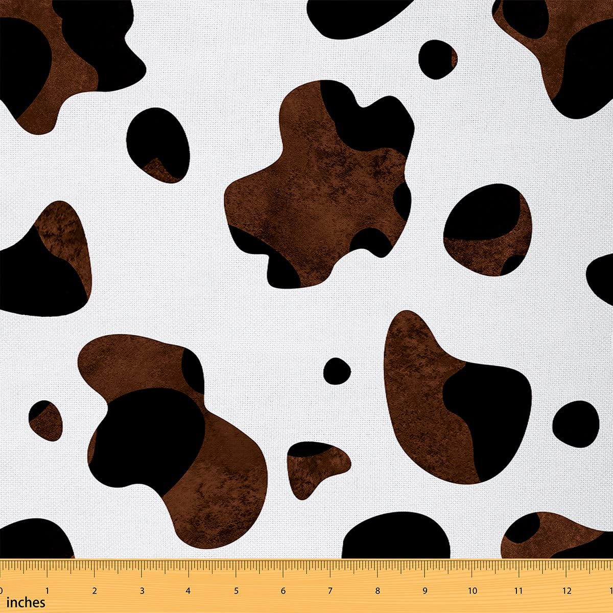 Cow Grain Fabric for Decoration by The Yard,Brown White Animal Skin(Not Real) Outdoor Fabric for DIY Projects,Rutic Farmhouse Room Decor and Upholstery,2Yards