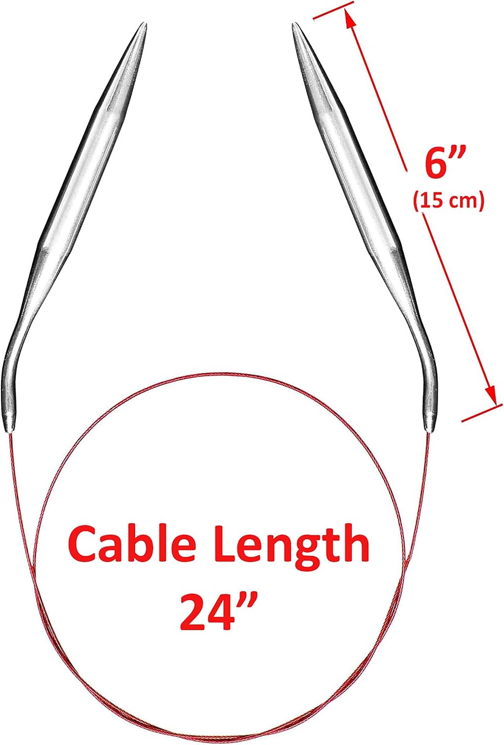 Size 15 Circular Knitting Needles for Blankets Set Round Metal Circle 36 Inch