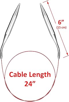 Size 15 Circular Knitting Needles for Blankets Set Round Metal Circle 36 Inch