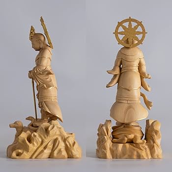 Amazon.co.jp: 極小仏 妙見菩薩 12cm（木製：ツゲ 金泥仕上）＿