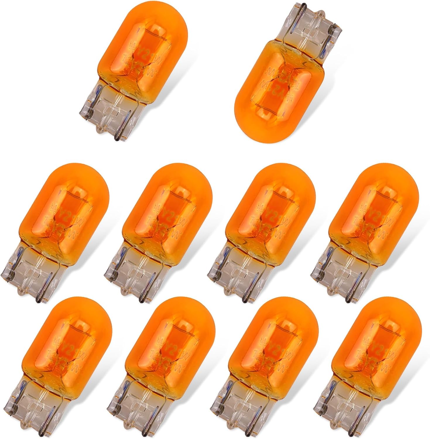 10 PCS Brake Light Bulb, T20 Automotive Miniature Bulb, Daytime Running Light, Turn Signal Light Replacement, Universal for Cars, Trucks, SUV (Yellow #Monofilament) 10 PCS Yellow #006