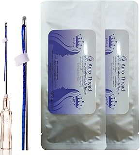 Pdo Thread (Nose thread cog 2-1 19G 38mm) Face Lift/Cog Thread Nose Lift/Bidirectional Barbed Thread Blunt Tip(20 pieces) (Nose thread cog 2-1 19G 38mm)