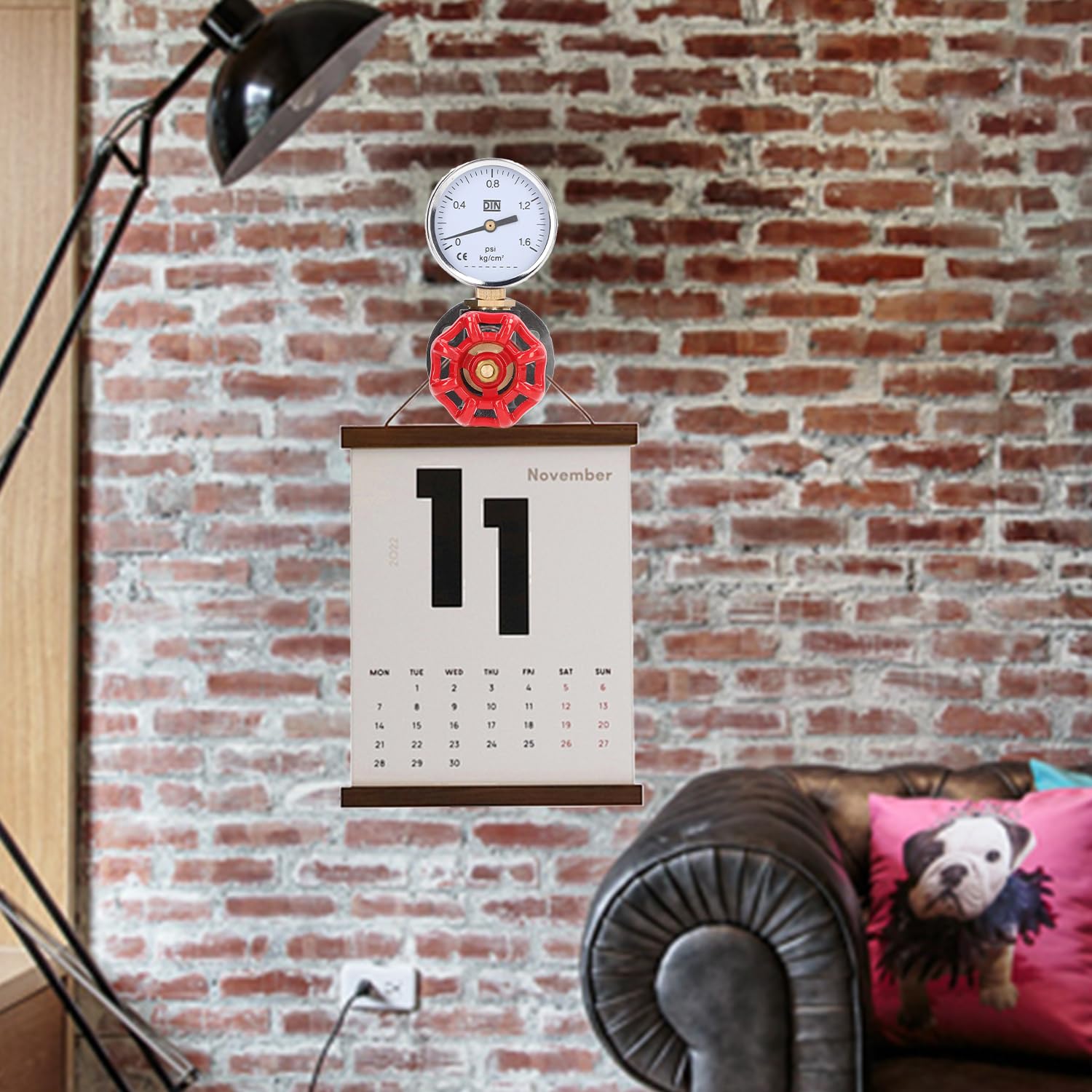 Tissting Industrial Pipe Red Handwheel Coat Hook Rack Heavy Duty Rustic Clothes Towel Holder Hanger Hat Robe Towel Wall Mounted Holder Hanger with Hardware for Home Office(A Style) - Image 4