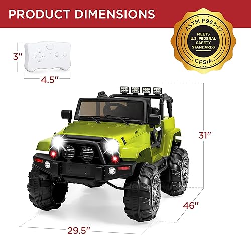 Vista 79 de Best Choice Products - Camión de 12 V con control remoto para montar, Rosado