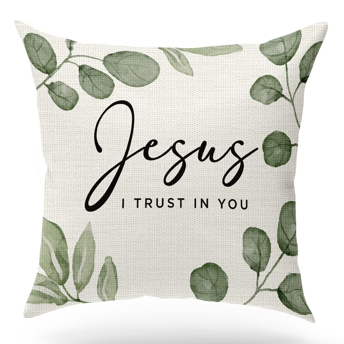 KongMoTreeBible Verse Throw Pillow Case, Blessing Gift, Scripture Art, Scripture Sayings, Bible Quote, Jesus I Trust in You, Church Gifts, Sofa Bed Living Room Porch Decoration, 18x18 Inch(GMS691)