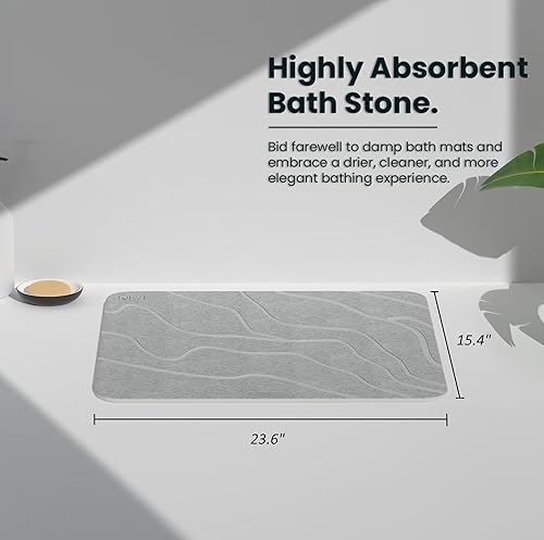 Miniatura 3 de Tapetes de baño de piedra de diatomita para baño, tapete de baño de tierra de diatomeas, tapete de baño de secado rápido para bañera antideslizante,