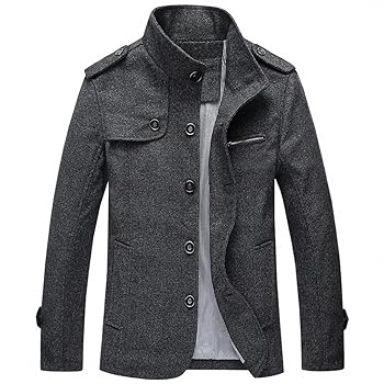 Men Jacket Dium Length Woolen Trench Coat Male Spring Autumn