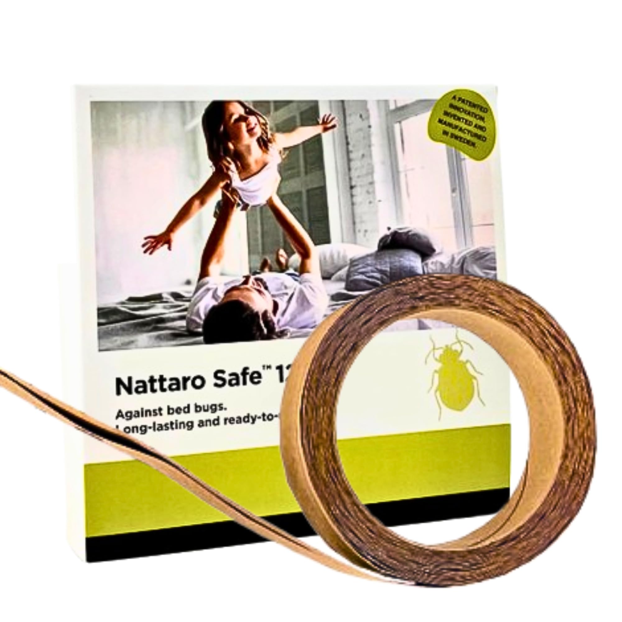 InsectoSec® Bedbug Tape - 12m Self-Adhesive Bedbug Traps, Super Easy to Cut & Stick for Bedbug Control Treatment, Self-Adhesive Bedbugs Barrier Tape, Trap for Bedbugs, Flea & Mite Control