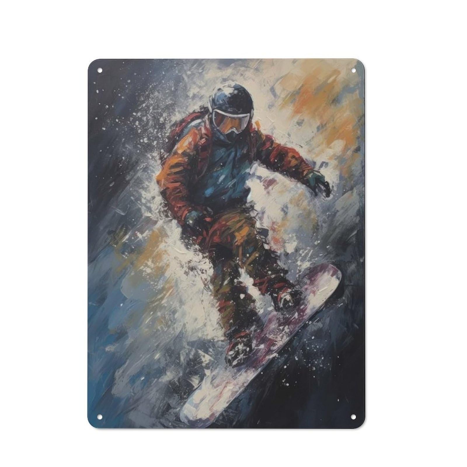Junmoney Winter Freestyle Tin Wall Plaque 40X30cm With For Home Bar Wall, For Hosts Who Enjoy Retro Interiors