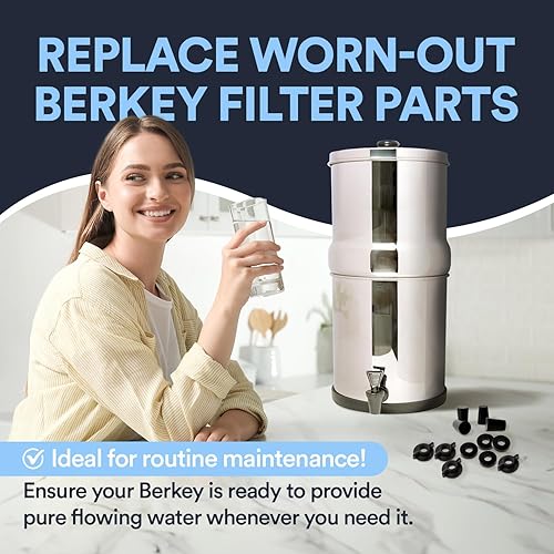 Miniatura 3 de Impresa Kit de repuesto para elementos del sistema de filtro de agua Berkey - 4 tuercas de ala, 4 arandelas y 4 tapones - Impresa Pack para filtros