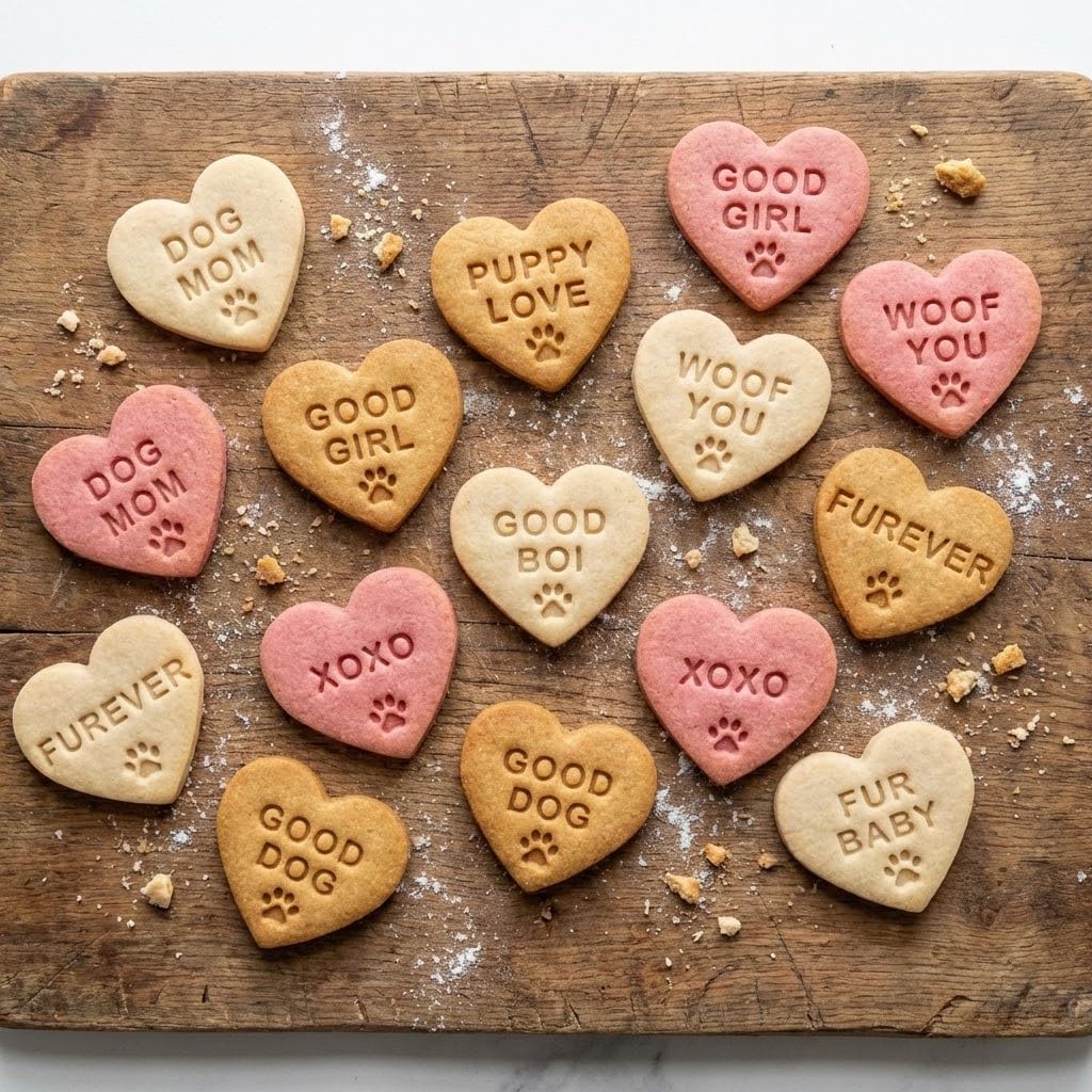 BAKERLOGY Lot de 10 emporte-pièces cœur avec message sur le thème chien – Pour amoureux des chiens, biscuits maison & friandises pour chiens, fondant & décor, Saint-Valentin