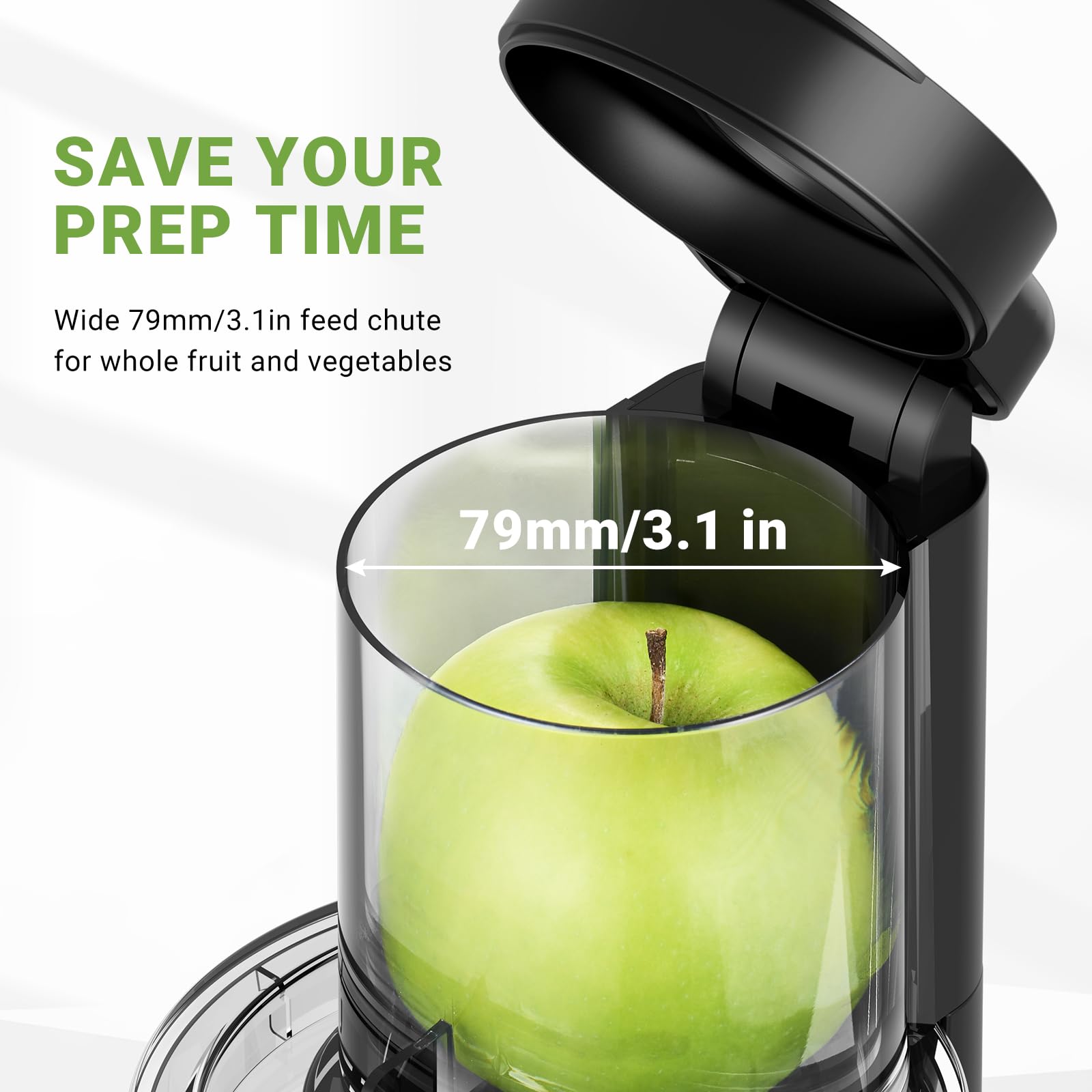 AMZCHEF Slow Juicer Pionowa sokowirówka z otworem 79 mm do warzyw i owoców, zwycięzca testu – ze stali nierdzewnej Slow Juicer z zabezpieczeniem przed kapaniem – różowa