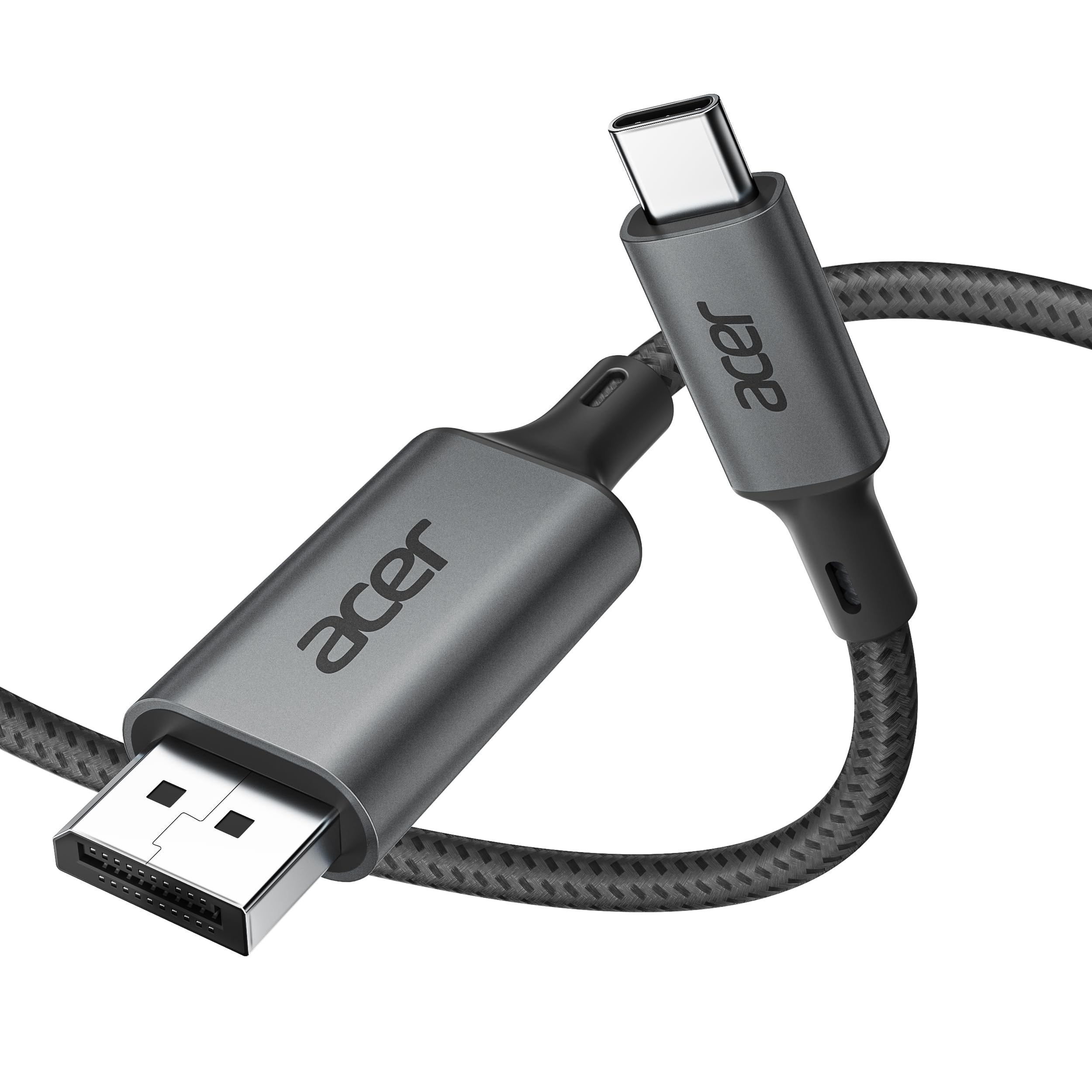 acer Cavo USB C a DisplayPort (4K@60Hz, 2K@144Hz), Thunderbolt 3/​4 a DisplayPort in lega di alluminio Compatibile con iPhone 15/​16 Pro Max MacBook Pro/​Air iMac iPad Pro Surface XPS 2M