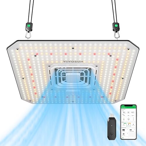 Miniatura 10 de VIVOSUN AeroLight A100SE, luz de cultivo LED de 100W con ventilador de circulación integrado, compatible con la aplicación, se utiliza con el
