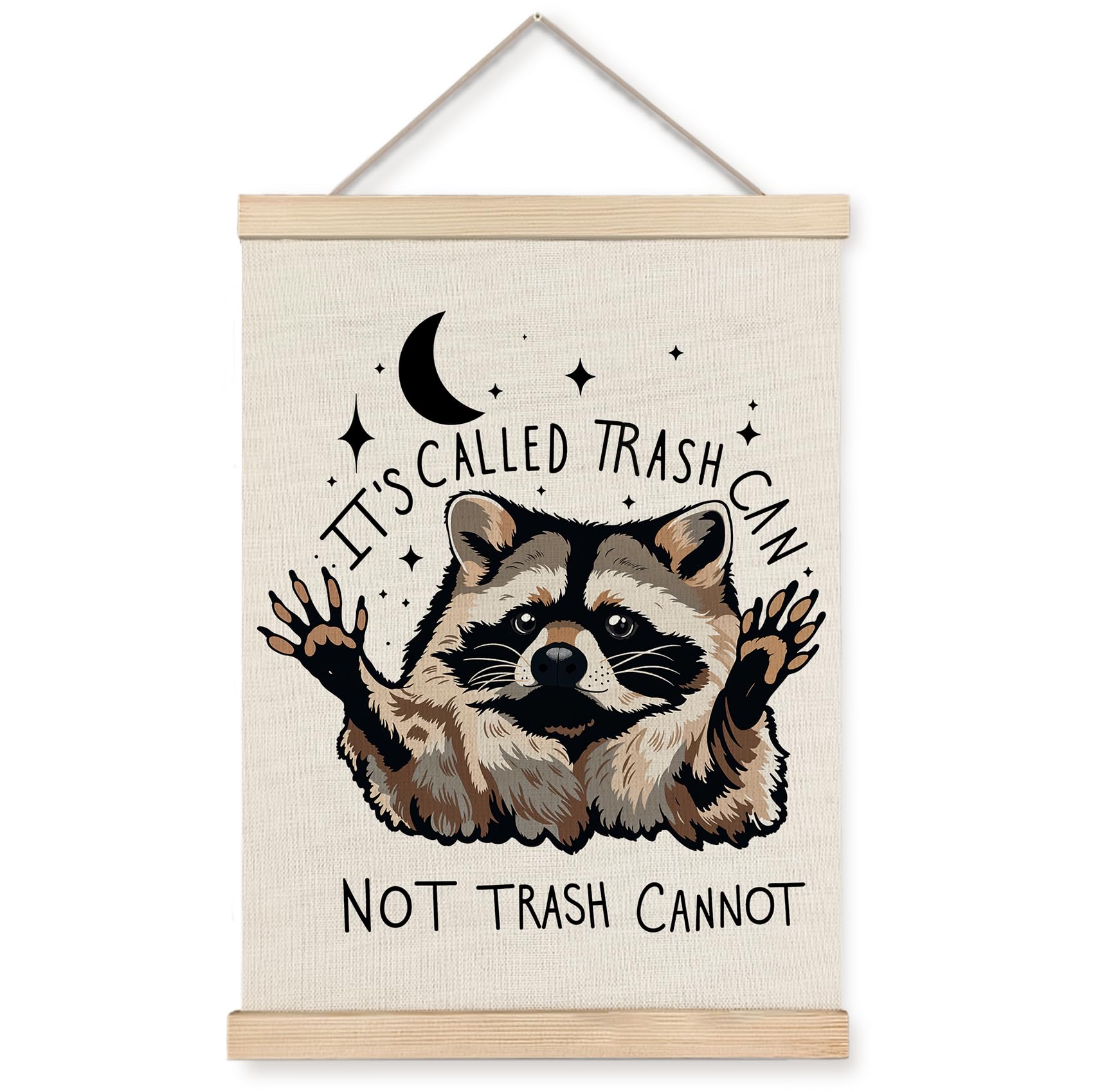 Foritho Funny Motivational Raccoon Poster Wall Art Framed, Gifts for Raccoon Lovers, It's Called Trash Can Inspirational Trash Panda Canvas Prints Wall Decor for Home Kitchen Office, 12x16 Inch