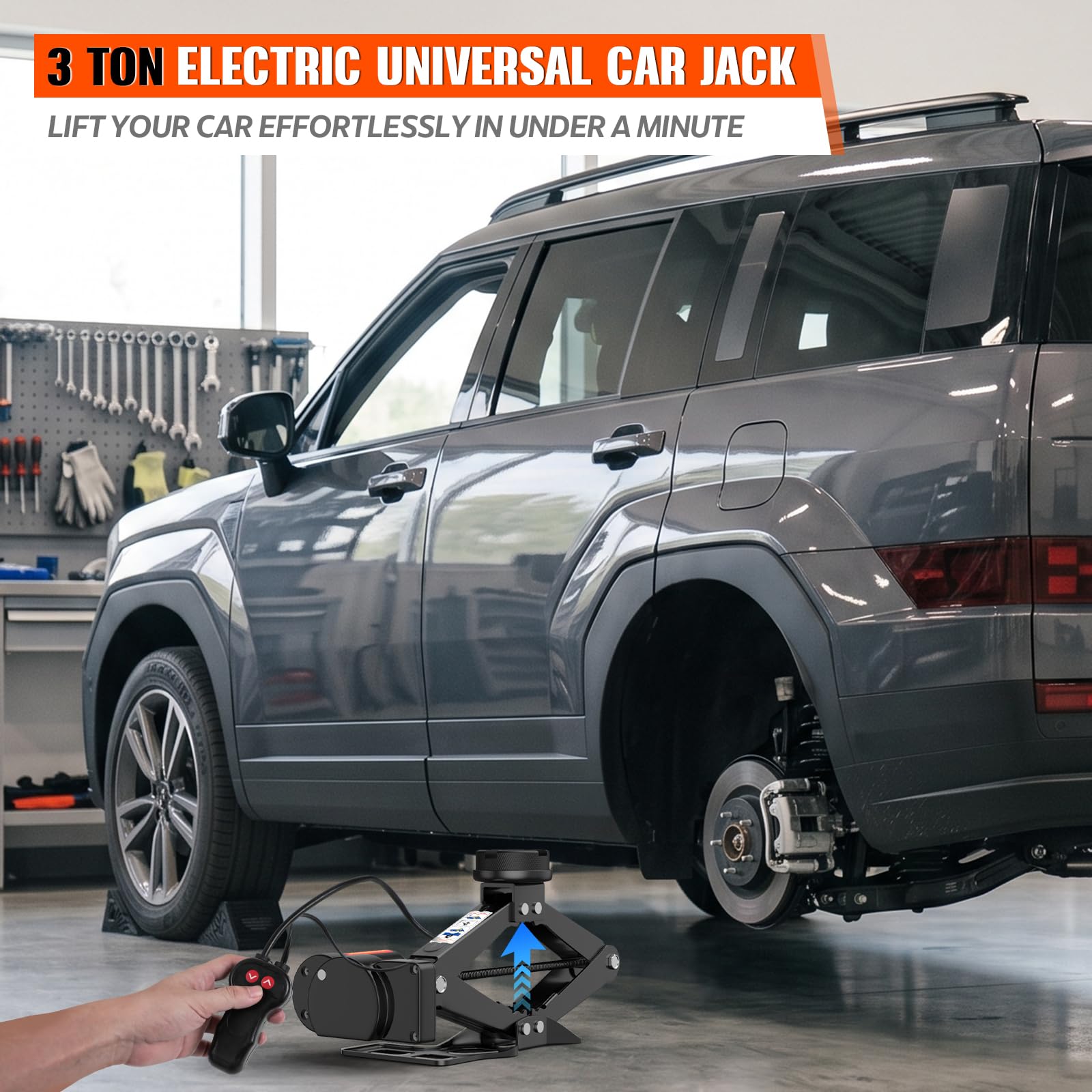 IMAYCC 3T Elektrisch Wagenheber,Universelle Scherenwagenheber für Auto | 2Pcs Gummiauflage,Tragbarer Wagenheber mit Radmutternschlüssel, Auto-Notfallset für SUV MPV,Ideal für Wartung und Reparatur