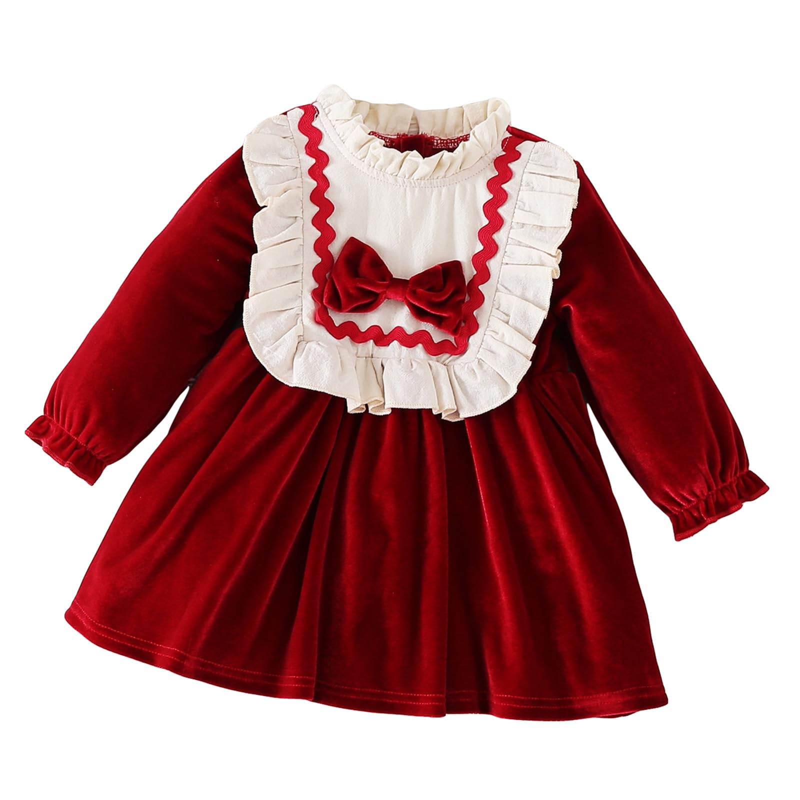 strapless open back dress Tartine et Chocolat Red Velvet Dress – Petit Mignon main image 1