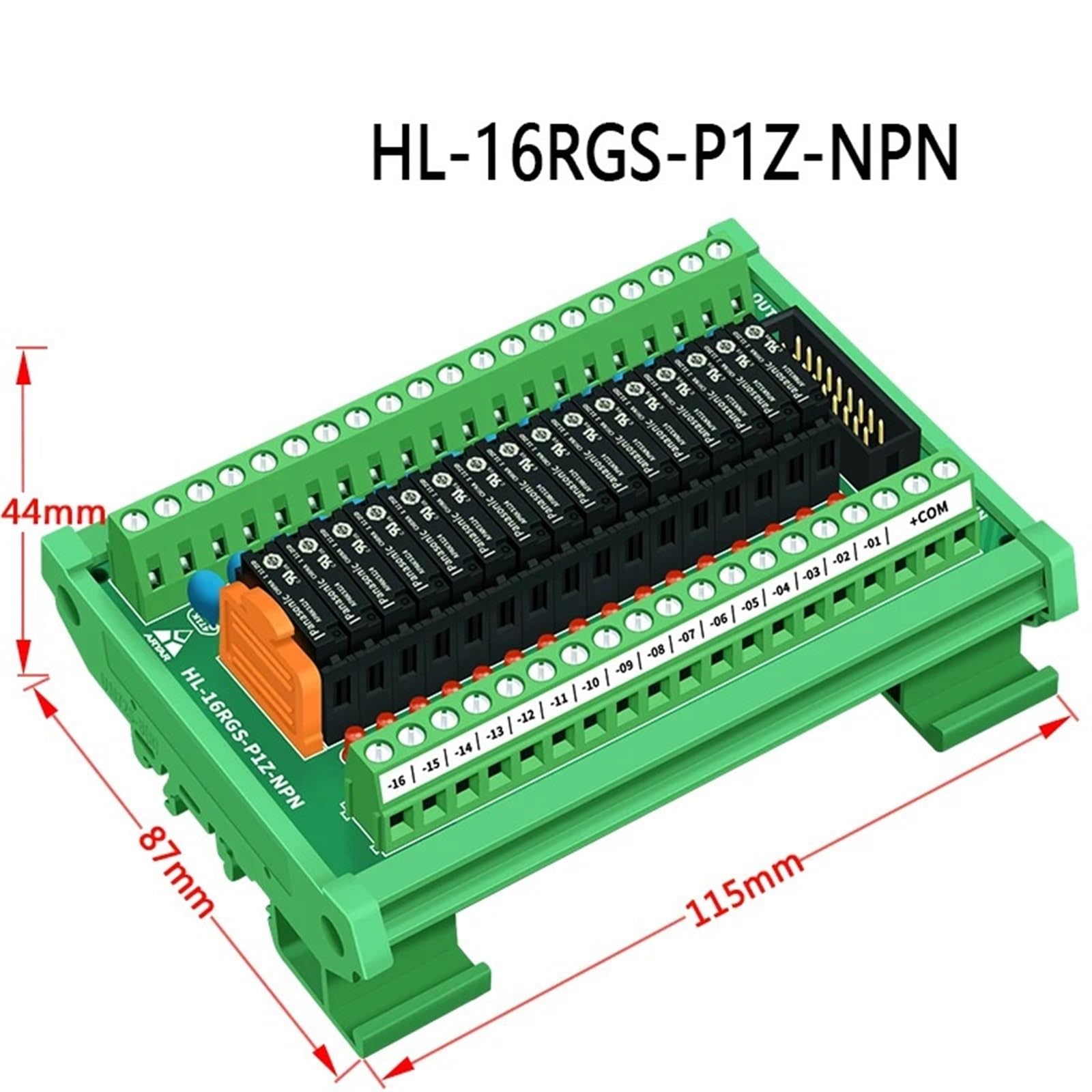 1PCS 16 canali modulo relè scheda driver scheda amplificatore di uscita scheda modulo relè(5V,HL-16RGS-PIZ-NPN)