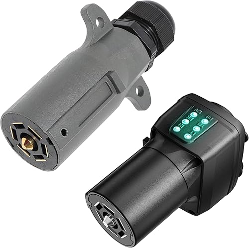 Oyviny Adaptador de remolque plano de 7 vías a 12 V y 4/5 + enchufe de remolque desmontable de 7 pines RV