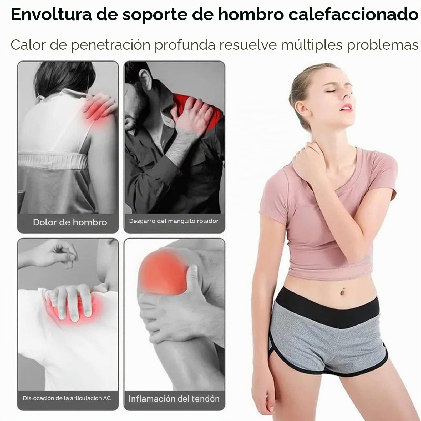 Soporte para manguito rotador, envoltura de hombro eléctrica, soporte de hombro calentado, hombro, soporte de manguito rotador, almohadilla térmica de hombro, soporte para lesiones de hombro