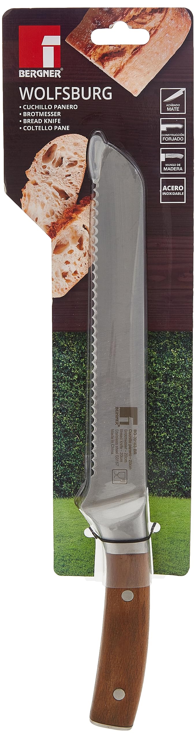 Wolfsburg Stainless Steel Bread Knife, Silver, 20 Cm, Bg39163Br