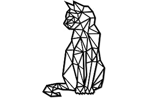 Stunning Geometric Cat Metal Wall Art