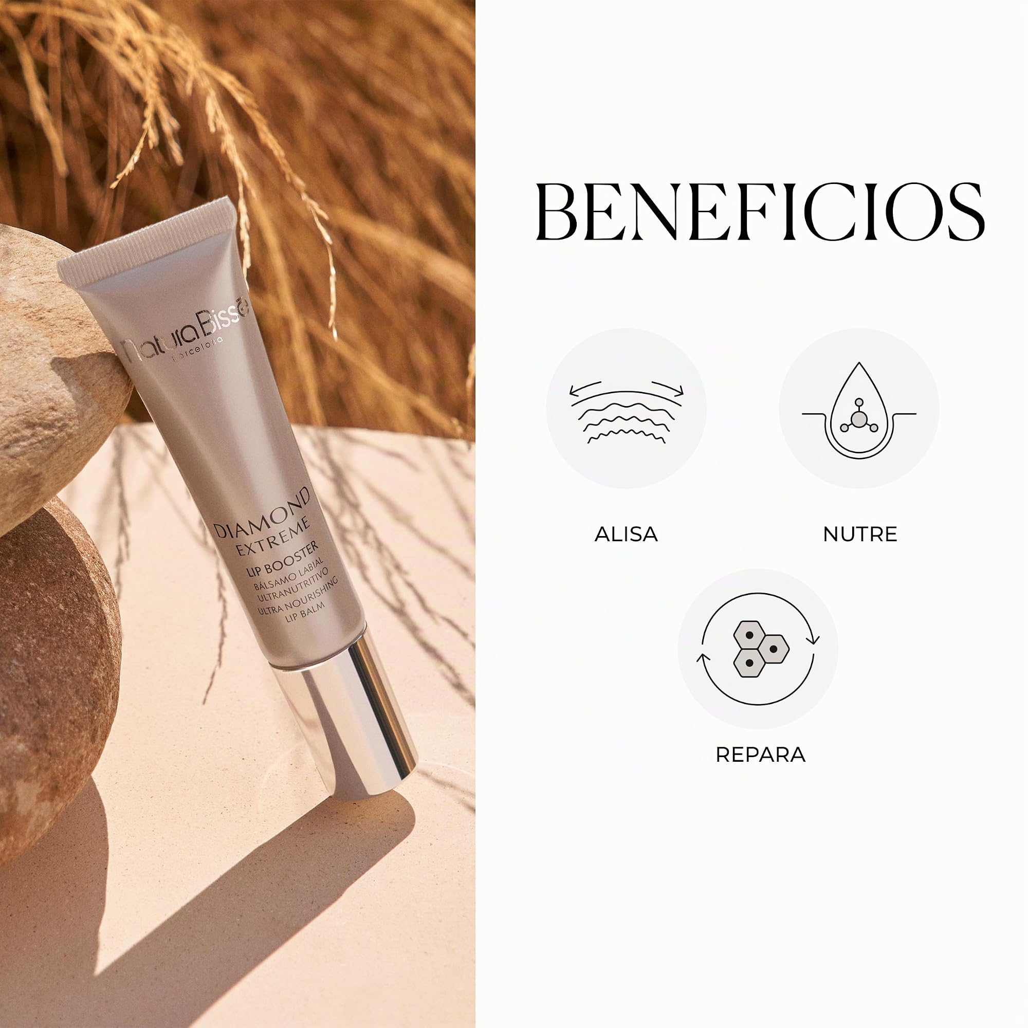Natura Bissé Diamond Lip Booster | Bálsamo de Labios Hidratante y Reparador con Efecto Volumen con Omega 5, Aceite de Cúrcuma, Capsaicina y Vitaminas E y F | 15 ml