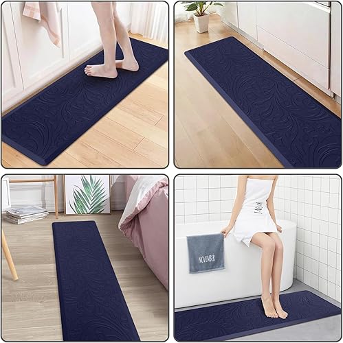 Miniatura 22 de KMAT Tapete de cocina acolchado antifatiga, impermeable, antideslizante, tapete ergonómico y cómodo para el hogar, oficina, fregadero, lavandería